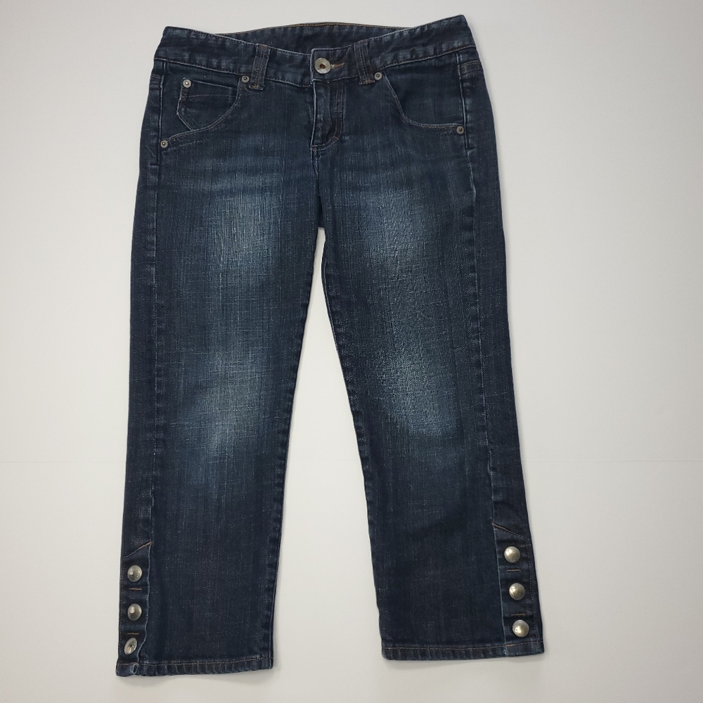 Express X2 Quality Denim Women's Capri Jeans Dark Wash, Low Waist, Cropped, sz 4